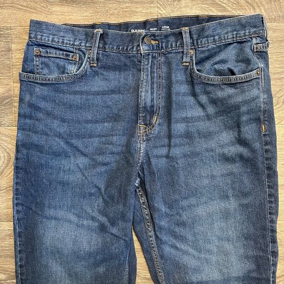 Old Navy Men's 38 x 30 Loose Built Flex Jeans Denim Relaxed Fit Dark Wash - Picture 4 of 10